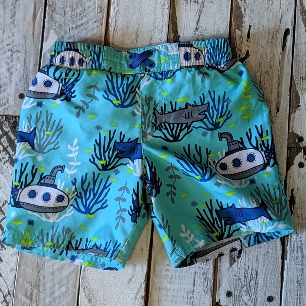 Toddler swim trunks Sharks/ submarine